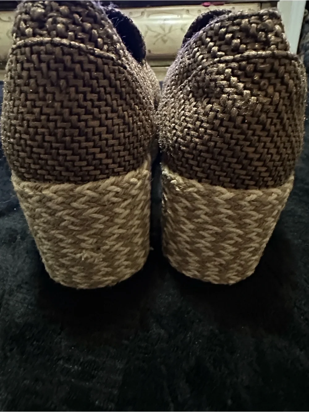 Women's Brown Woven Espadrilles Slip-On Size 41